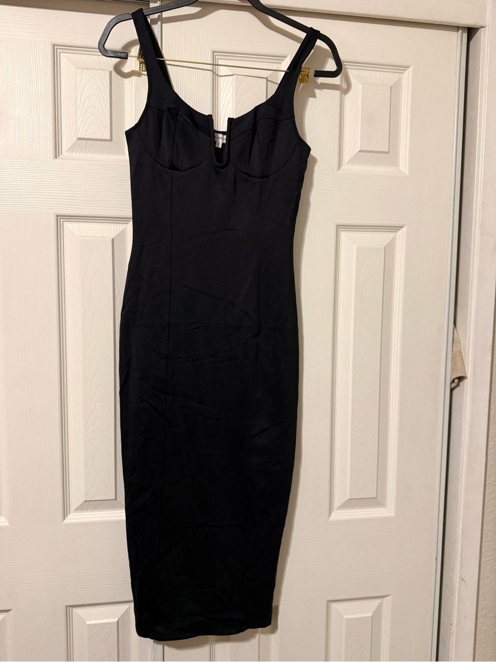 Good American Bodycon Midi Dress with Square Neckline
